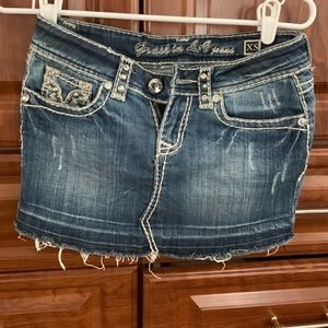 Denim Skirt with Rhinestone details!